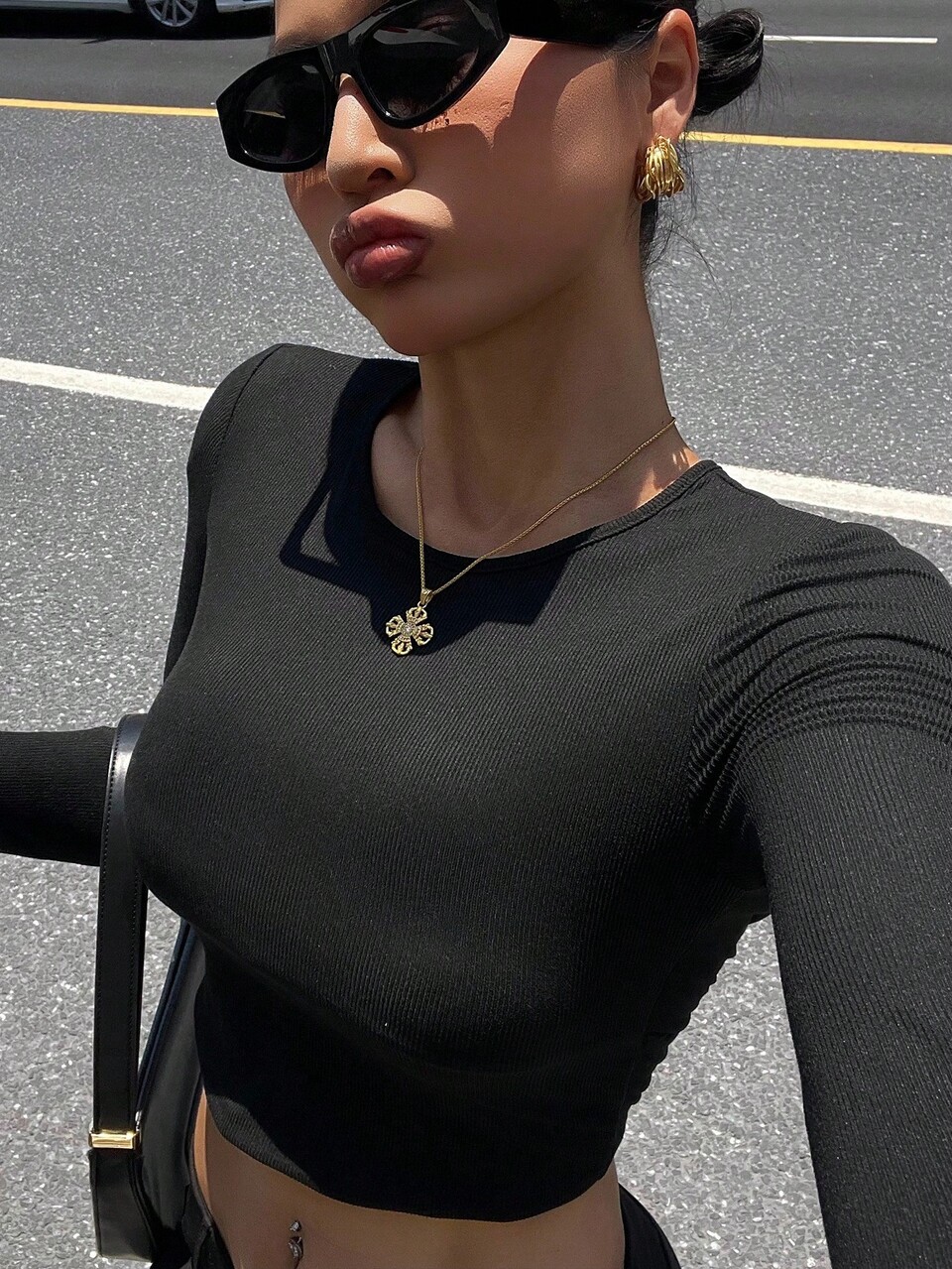 Women's Sleeveless Solid Color Fitted Cropped Sports T-Shirt, Summer
