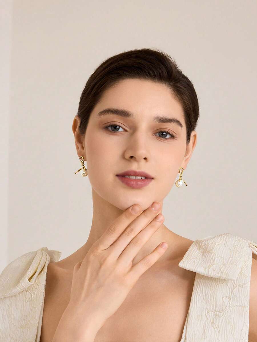 MOTF PREMIUM WRAP CUBIC ZIRCONIA FAUX PEARL DANGLE EARRINGS