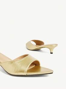 CUCCOO CHICEST Sandalias versátiles para mujer con punta puntiaguda y tacón de aguja - Dorado - Ver 12