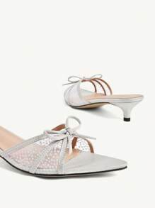 CUCCOO CHICEST 女士尖头高跟凉鞋，百搭 - 淺灰色 - 查看 11