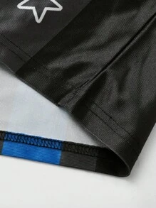 ROMWE MEN Prep Camiseta masculina de basquete azul e preta, esportiva casual e confortável, manga curta - Multicolorido - Visão 8