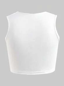 Sparklyn 青春期前女孩黑色条纹复古字母印花超大夹克、黄色吊带背心和黄色短裤 3 件套 - 藍色 - 查看 7