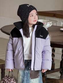 DAZY Girls Padded Coat, Fall - Purple - View 1
