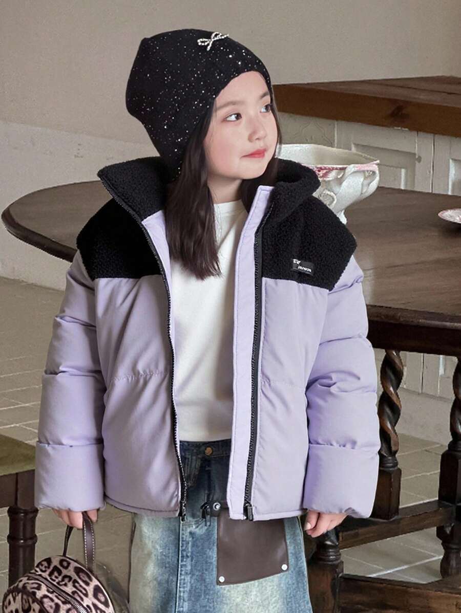 DAZY Girls Padded Coat, Fall - Purple - View 1