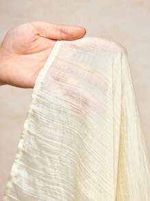 MIRENZI 春夏白色纹理雪纺透明休闲女式衬衫 - 白色 - 查看 7