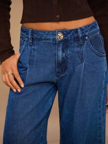 TrendSteals Women's Metallic Embellished Blue Jeans - Blue - View 9