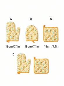 LOONEY TUNES X SHEIN 马尔代夫 & Trilu 芯片印花耐热厨房烘焙配件，可选手套或隔热垫，烤箱适用，厚垫隔热