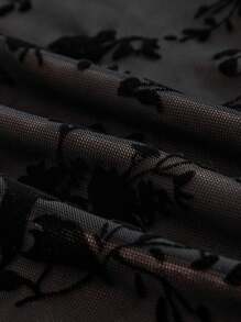 SHEIN MOD 女士露肩长袖前系带修身连衣裙