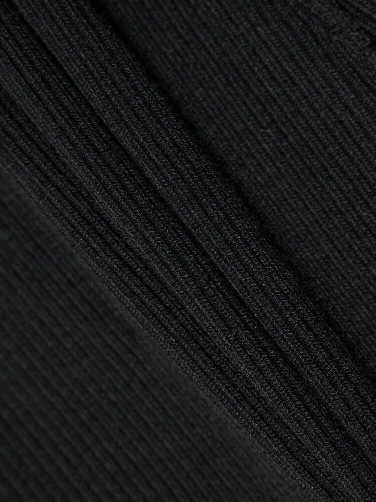 SHEIN Maija Women Solid Color Crew Neck Mesh Hem Sleeveless Knit Dress Black Dress Sheer Dress Black Sheer Midi Dress Mesh Dress Black Midi Dress,Modest Dresses For Women,Fall Women Clothes