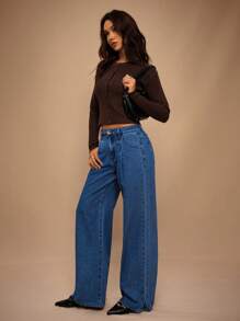 TrendSteals Women's Metallic Embellished Blue Jeans - Blue - View 4