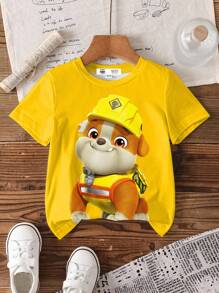 Rubble X SHEIN 男童两件套休闲卡通狗印花短袖T恤，夏季 - 彩色 - 查看 10