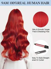 9AM Hair Colored Clip In Hair Extensions 100% Real Human Hair 18 Inch 3 Chiếc Đỏ/Xanh Dương/Xanh Lá/Hồng/Cam Vô Hình Thẳng Highlight Nhiều Màu Sắc Tóc Giả Cầu Vồng Cho Phụ Nữ/Bé Gái - Nhiều màu - Xem 13