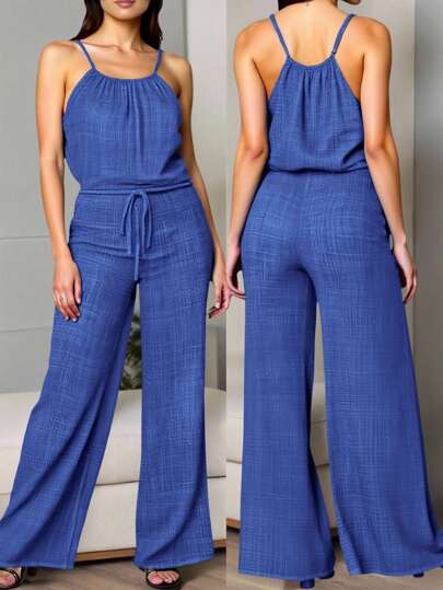 Chiquease 女士时尚宽松阔腿连体裤