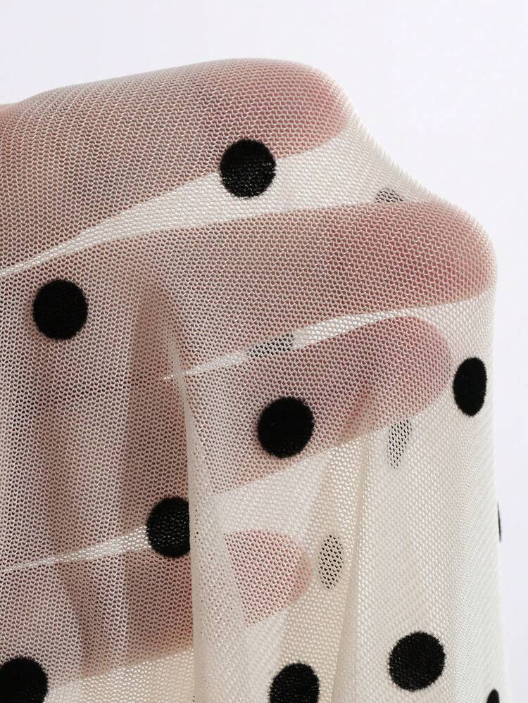 Women's Polka Dot Long Sleeve Round Neck Elegant T-Shirt