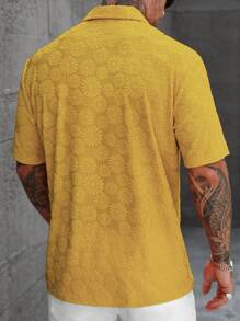 Manfinity RSRT Men's Orange Textured Jacquard Shirt - Yellow - View 2