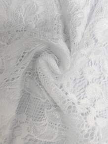 Flirla 大码女式蝴蝶结前褶饰网眼蕾丝 A 字形透明夏季派对约会夜衬衫