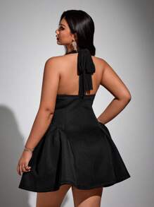 Viva Relle Vestido de moda con escote en V y encaje, estilo vacacional, talla grande