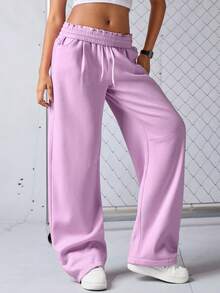 SHEIN Sports 女士休闲宽松腰部弹力纯色运动裤