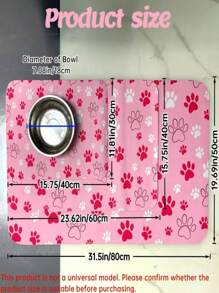 SHEIN 1pc,Creative Cartoon Paw Print Cat/Dog Lover Gift And Dog/Cat Mom Love Pet Mat, Dirt Resistant Anti-Slip Cat Lover And Cat Mom Love Litter Mat, Soft Absorbent Machine Washable Cat/Dog Lover Gift And Dog/Cat Mom Love Pet Food Bowl Mat