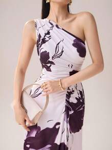 Heiryn Vestido de mujer con estampado floral y pliegues sin mangas, ropa elegante de resort - Multicolor - Ver 5