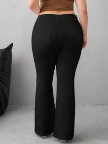 EURMUSE QUẦN JEAN CỠ CAO XÒE TRẮNG ĐÀN HỒI CỠ LỚN - màu đen - Xem 2