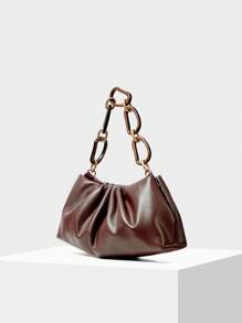 MOTF PREMIUM PU LEATHER SPECIAL SHOULDER STRAP CLUTCH - Coffee - View 3