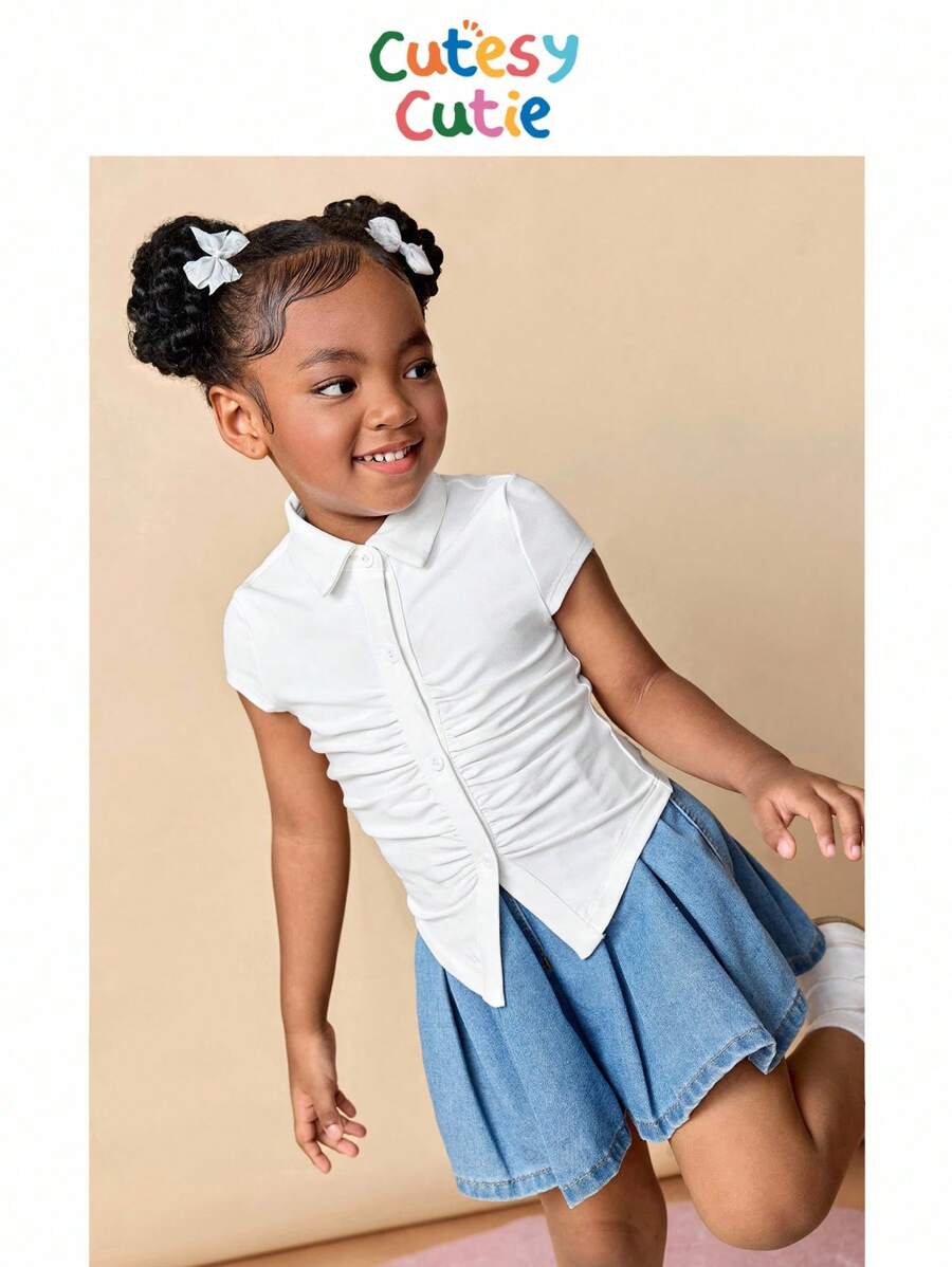 Kleine Mädchen einfarbiger gestrickter Lässig Cardigan