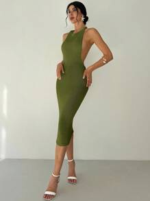 Firerie 波西米亚风女式毛衣裙、演唱会服装、优雅性感度假辣妹奶油黄色纯色紧身露背针织钩针连衣裙、太阳裙、夏季连衣裙、海滩度假长裙