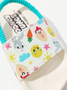 LOONEY TUNES X SHEIN Dép hoạt hình dễ thương & trẻ mới biết đi/trẻ em màu be nhạt, chất liệu EVA nhẹ chống trượt, bảo vệ đôi chân nhỏ, thích hợp để mặc trong nhà & ngoài trời, dành cho cả bé trai và bé gái - Nhiều màu - Xem 7