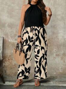 SHEIN PETITE 2件套休闲舒适大码女式印花服装 - 彩色 - 查看 4