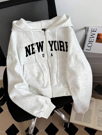 INAWLY Sudadera con capucha gris con estampado de letras de Lalippa para mujer, adecuada para otoño/invierno, graduación, vuelta al colegio, profesores