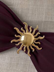 Swim Chiccia Conjunto de bikini con parte superior de triángulo de unicolor con decoración de sol metálica