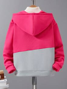 Sweat-shirt-shirt zippé avec poche et blocs de couleurs pour garçon préadolescent - Multicolore - Voir 2