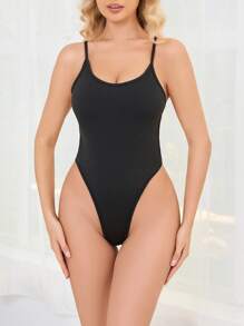 Bộ đồ liền thân hở lưng màu trơn gợi cảm mùa hè cho nữ - màu đen - Xem 4