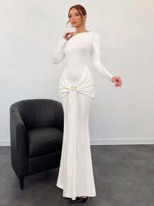 Aloruh Váy dài nữ Melart Thu/Đông mới về - trắng - Xem 4