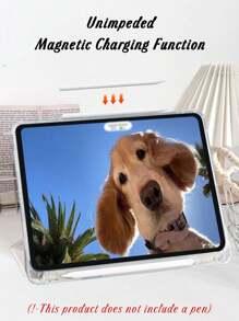 THE POWERPUFF GIRLS X SHEIN 时尚可爱卡通“花朵、泡泡、毛茛”图案可折叠平板电脑保护套 - 彩色 - 查看 5