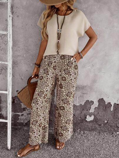 EMERY ROSE Women's Two Pieces Set,Teacher Outfits For Women,Going Out Tops Women,Fall Women Clothes,Business Casual Woman,Fall,Vacation Outfits Women,Office Outfits For Women,Country Concert Outfit,Lounge Sets For Women,Baggy Pants,Teacher Outfits,Wide Leg Pants Woman,Airport Outfit For Women,Old Money Style Women,Vacation Two Pieces Set,Going Out Outfits,Country,Country Outfits Women,Vacation Outfits,Fall Outfits Women,Fall Outfits,Basic Printed Pants Boho Pants Pattern Pants Summer Pants