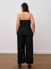 Chikora 大码女式休闲纯色时尚交叉吊带上衣和阔腿宽松裤套装秋季女装秋装返校服返校服返校节朴素复古服装女式复古风格韩版Tulum女士教师服装女式机场服装女式旅行服装机场复古风格女式街头服饰复古教师服装秋装秋装大码秋季服装商务休闲女装曲线乡村演唱会服装乡村服装女式休闲家居套装商务休闲女装曲线