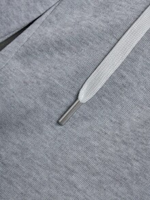 Manfinity EMRG 休闲男士高街图形印花腰带宽松运动裤，街头潮流，滑板，嘻哈，适合送给男朋友/丈夫的礼物，日常穿着，Y2K 风格，阔腿运动裤，灰色运动裤，男士运动裤 - 灰色 - 查看 4