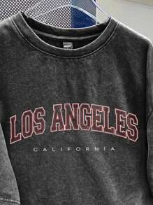 Manfinity Joysei Plus Size Men Casual Los Angeles Letter Graphic Print T-Shirt, For Going Out, Boyfriend Gift