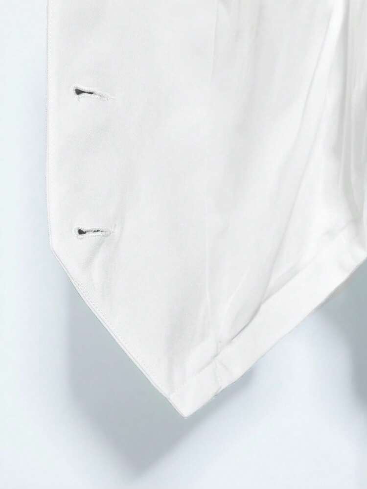 SHEIN Maija Women's Monochrome Black & White Splice Design Metal Button Decor Casual Jacket, Versatile Classic Metropolitan Fashion, Comfortable Loose Fit V-Neck Sleeveless Front Metal Button Blazer Black And White For Women Sleeveless Modern Urban Casual Fashion Business Casual Women's Office Wear Low-Key Old Money Style Effortless High-End Urban Commuting High-Quality Airport Women's Wear High-End Material High-End, Elegant, Old-Fashioned Cruise Attire For Wedding Guests Black And White Back-To-School Wom