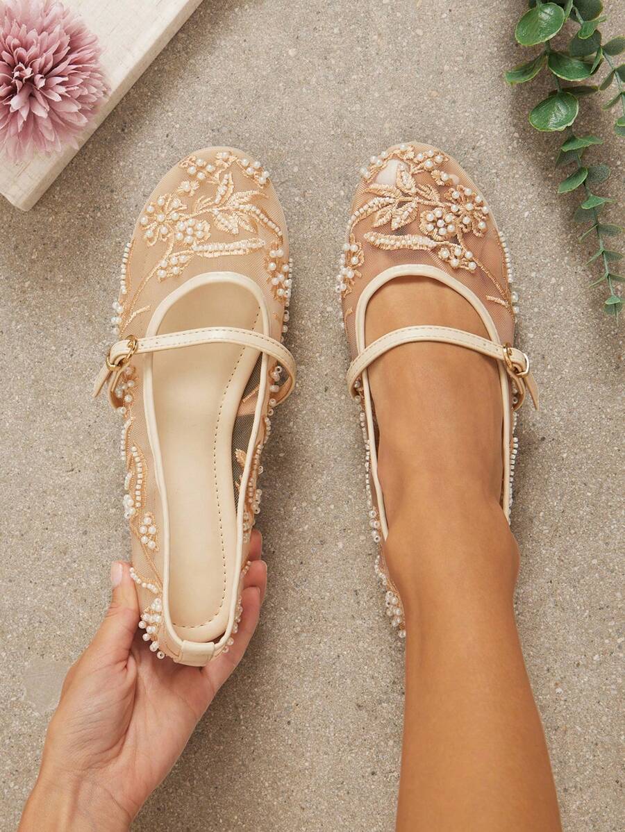 Solezae 女士优雅彩色刺绣芭蕾平底鞋 - 彩色 - 查看 1