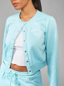 MISSGUIDED Varsity College Style Co Ord Tracksuit With Popper Front Logo Embroidered Drawstring Mini Skirt Two Piece Set For Spring Autumn Casual