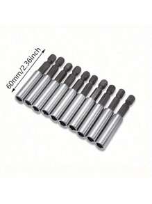 10 Piece Magnetic Extension Socket Drill Bit Holder 1/4 Inch Hex Power Tool, 2.36 Inch Long, Boost Power Tool Efficiency, Screwdriver Bit Holder Quick Release Hex Shank Drill Bit Extender Adapter Set For Screw Nut Drill
