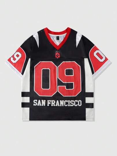 Prep Camiseta deportiva de manga corta con parches de malla para hombres, jersey atlético