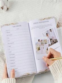 SHEIN 1本精装笔记本 - 婚礼策划清单：组织梦想婚礼的便携式指南，计划理想的婚礼，返校，感恩节礼物 - 彩色 - 查看 2