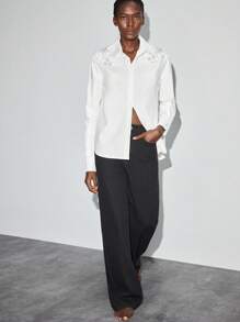 Maija Blusa elegante de mujer con adorno de perlas falsas, adecuada para ir a la oficina, camisa blanca para mujeres para salir, blusas para mujeres de oficina, para el cumpleaños de la mujer, blusa blanca para mujer de manga larga, camisa abotonada para mujer, todo blanco, todo blanco para fiesta de mujer, maestra, casual de negocios, mujer de otoño, otoño para mujer, cumpleaños de mujer, camisa abotonada de mujer con lentejuelas, escuela, otoño para mujer, Halloween