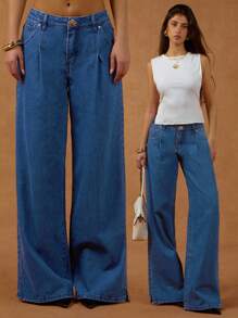 TrendSteals Women's Metallic Embellished Blue Jeans - Blue - View 1