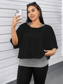 SHEIN Essnce Conjunto informal de 2 piezas para mujer talla grande, top sin mangas y hombros descubiertos, conjunto de 2 piezas de verano para mujer, blusas de salida para looks de verano de mujer, blusas con hombros descubiertos, blusas lindas de verano