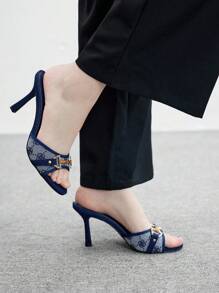 CUCCOO BIZCHIC Giày cao gót thời trang và thanh lịch cho nữ mùa hè - Màu xanh lam - Xem 4